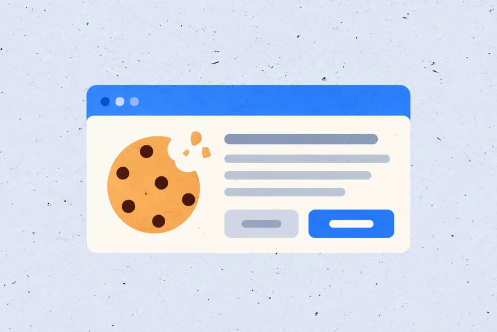 Abstract illustration of an online cookie banner